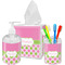 Pink & Green Dots Bathroom Accessories Set (Personalized)