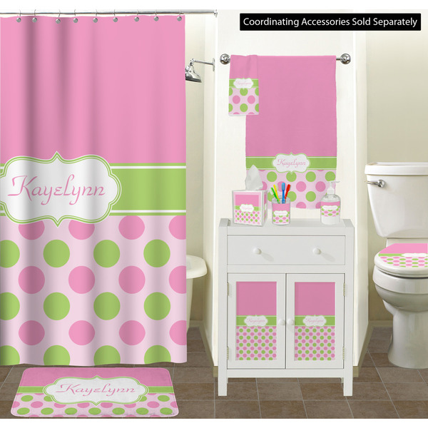 Pink & Green Dots Bathroom Scene