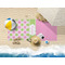 Pink & Green Dots Beach Towel Lifestyle