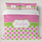 Pink & Green Dots Duvet Cover Set - King (Personalized)