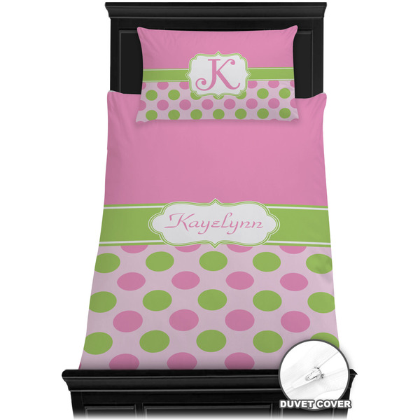 Pink & Green Dots Bedding Set (Twin) - Duvet
