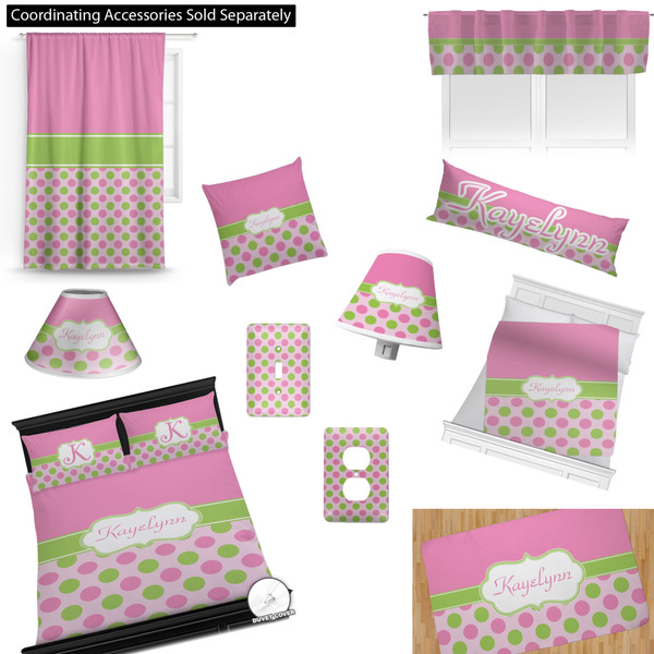 Pink & Green Dots Bedroom Decor & Accessories2