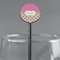 Pink & Green Dots Black Plastic 5.5" Stir Stick - Round - Main
