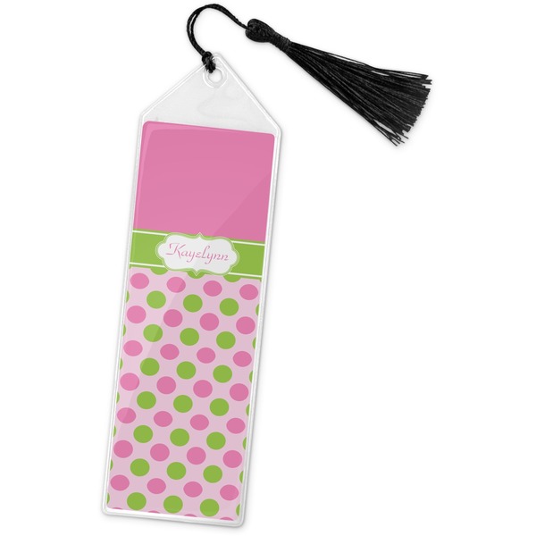Custom Pink & Green Dots Book Mark w/Tassel (Personalized)