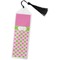 Pink & Green Dots Bookmark with tassel - Flat