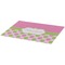 Pink & Green Dots Burlap Placemat (Angle View)