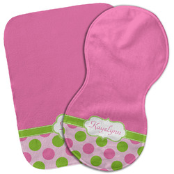 Pink & Green Dots Burp Cloth (Personalized)