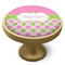 Pink & Green Dots Cabinet Knob - Gold - Side