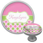 Pink & Green Dots Cabinet Knob (Personalized)