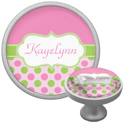 Pink & Green Dots Cabinet Knob (Personalized)