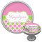 Pink & Green Dots Cabinet Knob (Silver) (Personalized)