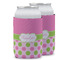 Pink & Green Dots Can Cooler (12 oz) w/ Name or Text
