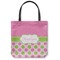 Pink & Green Dots Canvas Tote Bag - Small - 13"x13" (Personalized)