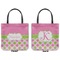 Pink & Green Dots Canvas Tote - Front and Back