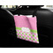Pink & Green Dots Car Bag - In Use
