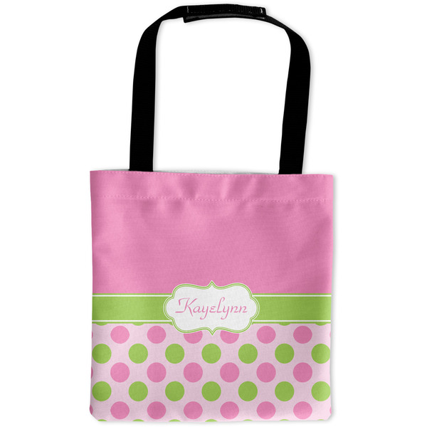 Custom Pink & Green Dots Auto Back Seat Organizer Bag (Personalized)