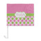 Pink & Green Dots Car Flag - Large - FRONT