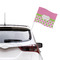 Pink & Green Dots Car Flag - Large - LIFESTYLE