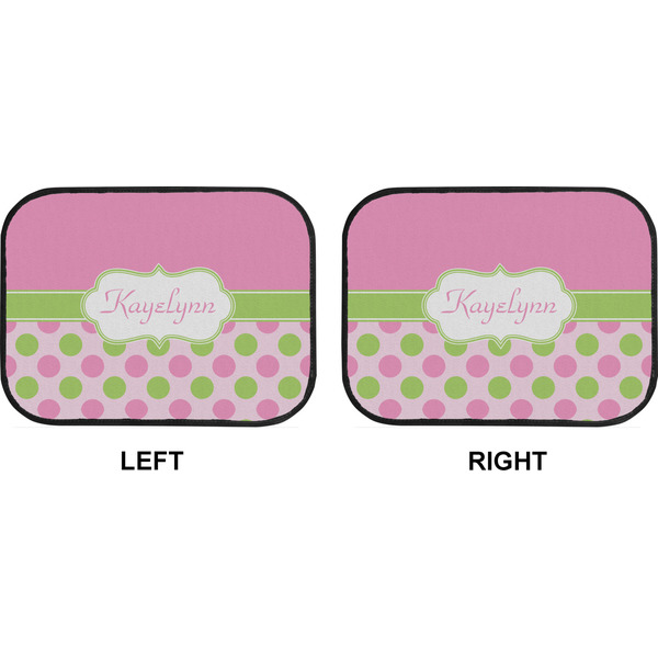 Pink & Green Dots Car Floor Mats (Back Seat) (Approval)