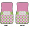 Pink & Green Dots Car Mat Front - Approval