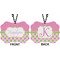 Pink & Green Dots Car Ornament (Approval)