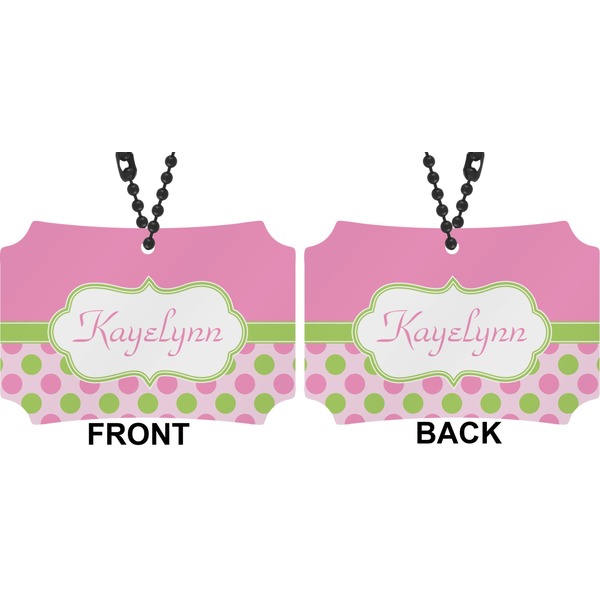 Pink & Green Dots Car Ornament - Berlin (Approval)