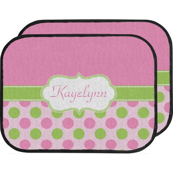 Pink & Green Dots Custom Car Floor Mats Set (2Front & 2Back)