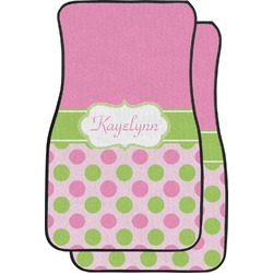 Pink & Green Dots Car Floor Mats (Personalized)