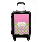 Pink & Green Dots Carry On Hard Shell Suitcase (Personalized)