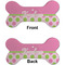 Pink & Green Dots Ceramic Flat Ornament - Bone Front & Back (APPROVAL)