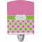 Pink & Green Dots Ceramic Night Light w/ Name or Text