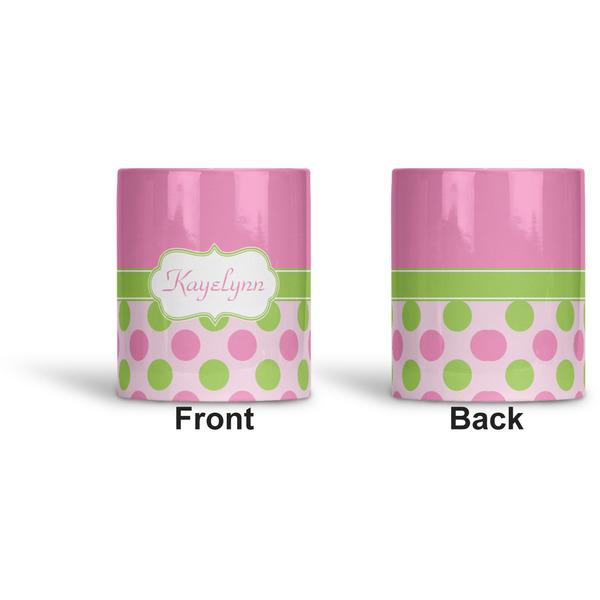 Pink & Green Dots Ceramic Pen Holder - Apvl