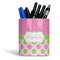 Pink & Green Dots Ceramic Pen Holder - Main