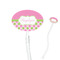 Pink & Green Dots Clear Plastic 7" Stir Stick - Oval - Closeup