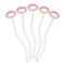 Pink & Green Dots Clear Plastic 7" Stir Stick - Oval - Fan