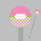 Pink & Green Dots Clear Plastic 7" Stir Stick - Round - Closeup