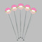 Pink & Green Dots Clear Plastic 7" Stir Stick - Round - Fan View
