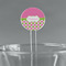 Pink & Green Dots Clear Plastic 7" Stir Stick - Round - Main