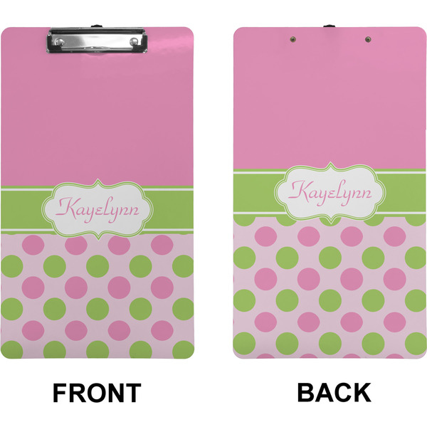 Pink & Green Dots Clipboard (Legal) (Front + Back)