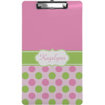 Pink & Green Dots Clipboard (Legal Size) w/ Name or Text