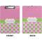 Pink & Green Dots Clipboard (Letter) (Front + Back)