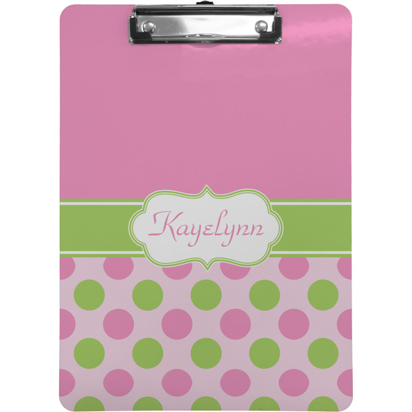 Custom Pink & Green Dots Clipboard (Personalized)