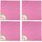 Pink & Green Dots Cloth Napkins - Personalized Dinner (APPROVAL) Set of 4
