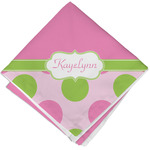 Pink & Green Dots Cloth Cocktail Napkin - Single w/ Name or Text