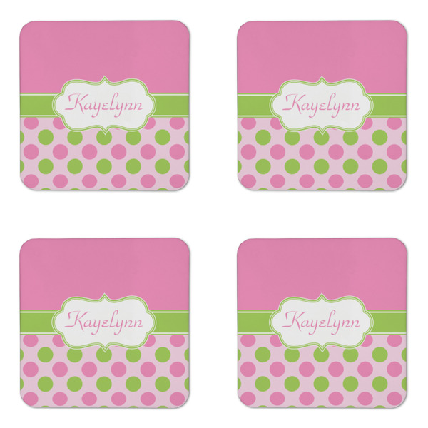 Pink & Green Dots Coaster Set - APPROVAL