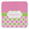 Pink & Green Dots Coaster Set - FRONT (one)