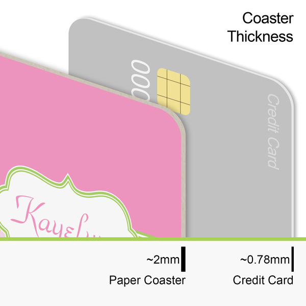 Pink & Green Dots Coaster Thickness