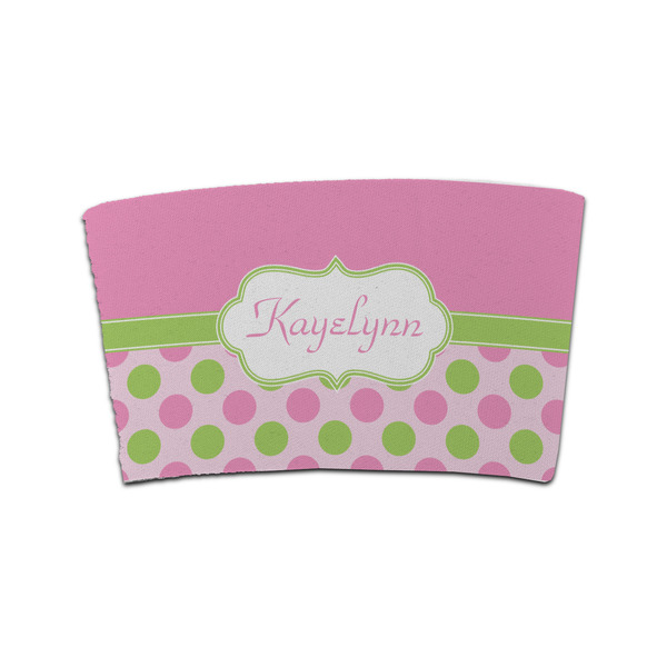 Custom Pink & Green Dots Coffee Cup Sleeve (Personalized)