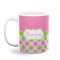 Pink & Green Dots Coffee Mug - 11 oz - White