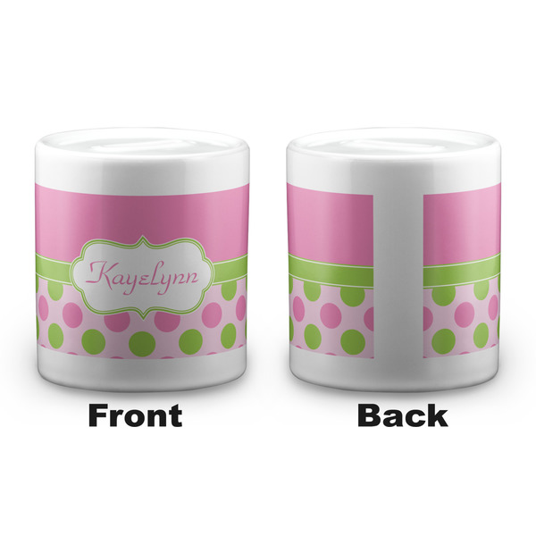 Pink & Green Dots Coin Bank - Apvl